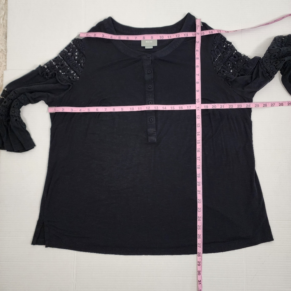 Anthropologie Maeve Top Black Lace Blouse Chic Whimsigoth Peasant Boho Size 2X - Picture 8 of 12